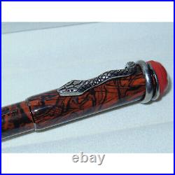 New Montblanc Heritage Rouge et Noir Serpent Marble Ballpoint Pen 119854 snake