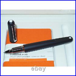 New Montblanc M Ultra Black Newson Ballpoint Pen & Lucky Orange Notebook 117085