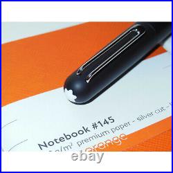 New Montblanc M Ultra Black Newson Ballpoint Pen & Lucky Orange Notebook 117085