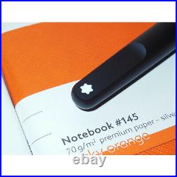 New Montblanc M Ultra Black Newson Ballpoint Pen & Lucky Orange Notebook 117085