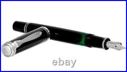 New Pelikan Souveran M405 Black Resin Silver trim (M) Nib Fountain Pen 924423