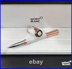 New luxury Montblanc ballpoint pen rose gold white pen body smooth signature pen