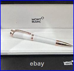 New luxury Montblanc ballpoint pen rose gold white pen body smooth signature pen