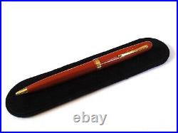 Omas Extra Ballpoint Pen In Red With Gold Finish Clip & Accents Nos