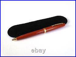 Omas Extra Ballpoint Pen In Red With Gold Finish Clip & Accents Nos