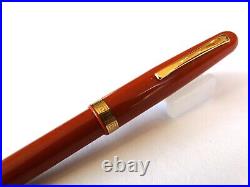 Omas Extra Ballpoint Pen In Red With Gold Finish Clip & Accents Nos