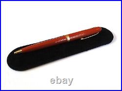 Omas Extra Ballpoint Pen In Red With Gold Finish Clip & Accents Nos