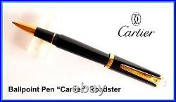 Original CARTIER ROADSTER Black BALLPOINT PEN, Excellent Condition Ready to Use