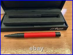 S. T. Dupont D-initial Ballpoint Pen Black And Red Matt Finish