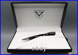 Visconti Firenze BLACK DIVINA Ballpoint Pen #26502 Unused, Sterling Silver